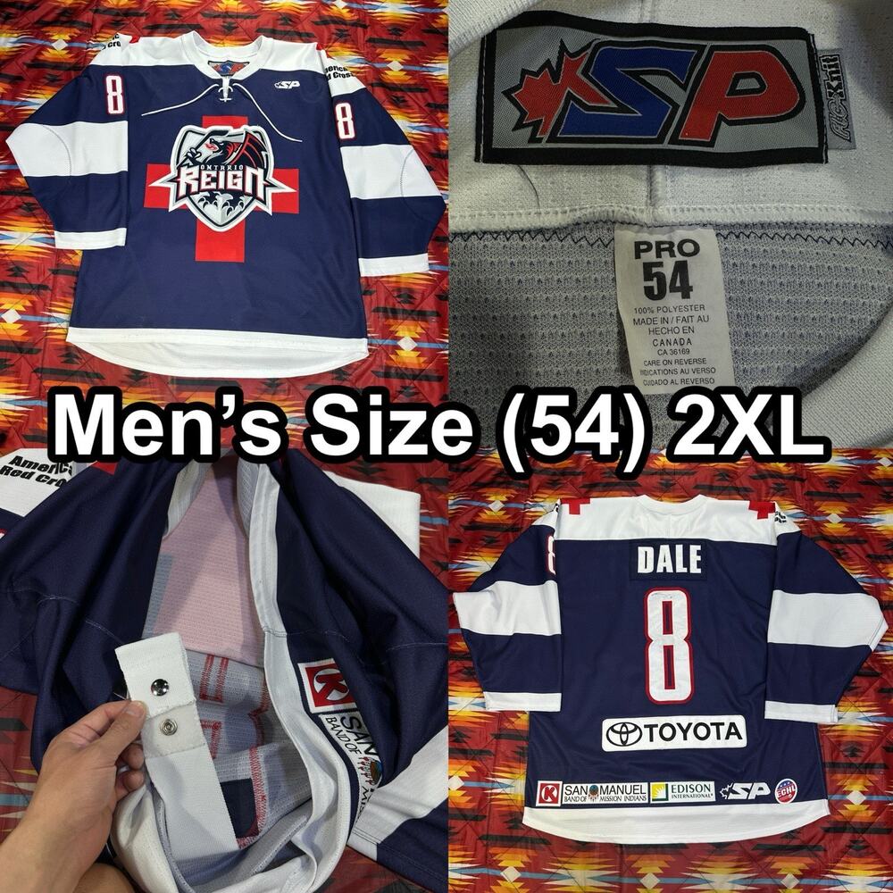 Vintage ONTARIO REIGN Dale Hockey Jersey Men’s Sz 54 2XL Minor League LA Kings
